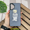 قاب گوشی Galaxy A32 4G سامسونگ CASETIFY ژله ای چرمی طرح تدی خرسی گلدوزی طوسی کد 1243