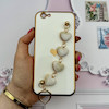 قاب گوشی iPhone 6 - iPhone 6S آیفون طرح مای کیس گلد لاین لاکچری دستبندی زنجیری قلبی مخملی آویزدار محافظ لنز دار سفید کد 558