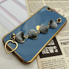 قاب گوشی iPhone 6 - iPhone 6S آیفون طرح مای کیس گلد لاین لاکچری دستبندی زنجیری قلبی مخملی آویزدار محافظ لنز دار آبی کد 560