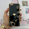 قاب گوشی iPhone 6 - iPhone 6S آیفون طرح مای کیس گلد لاین لاکچری دستبندی زنجیری قلبی مخملی آویزدار محافظ لنز دار مشکی کد 562