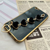 قاب گوشی iPhone 6 - iPhone 6S آیفون طرح مای کیس گلد لاین لاکچری دستبندی زنجیری قلبی مخملی آویزدار محافظ لنز دار مشکی کد 562