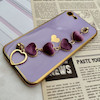 قاب گوشی iPhone 7 - iPhone 8 - iPhone SE 2020 - iPhone SE 2022 آیفون طرح مای کیس گلد لاین لاکچری دستبندی زنجیری قلبی مخملی آویزدار محافظ لنز دار بنفش کد 618