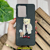 قاب گوشی Galaxy S20 Ultra سامسونگ CASETIFY ژله ای چرمی طرح تدی خرسی گلدوزی مشکی کد 207