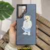 قاب گوشی Galaxy S22 Ultra سامسونگ CASETIFY ژله ای چرمی طرح تدی خرسی گلدوزی طوسی کد 459