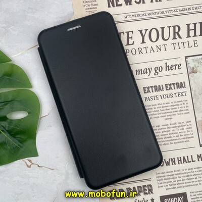 کیف مگنتی گوشی Honor X8 4G آنر طرح چرم کتابی مشکی کد 170