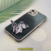 قاب گوشی iPhone 11 Pro Max آیفون طرح ژله ای خرسی تدی استندشو مای کیس گلد لاین دور طلایی محافظ لنز دار مشکی کد 719