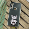 قاب گوشی Redmi Note 8 - Redmi Note 8 2021 شیائومی طرح ژله ای خرسی تدی استندشو مای کیس گلد لاین دور طلایی محافظ لنز دار مشکی کد 1138