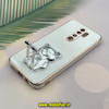 قاب گوشی Redmi Note 8 Pro شیائومی طرح ژله ای خرسی تدی استندشو مای کیس گلد لاین دور طلایی محافظ لنز دار سفید کد 875