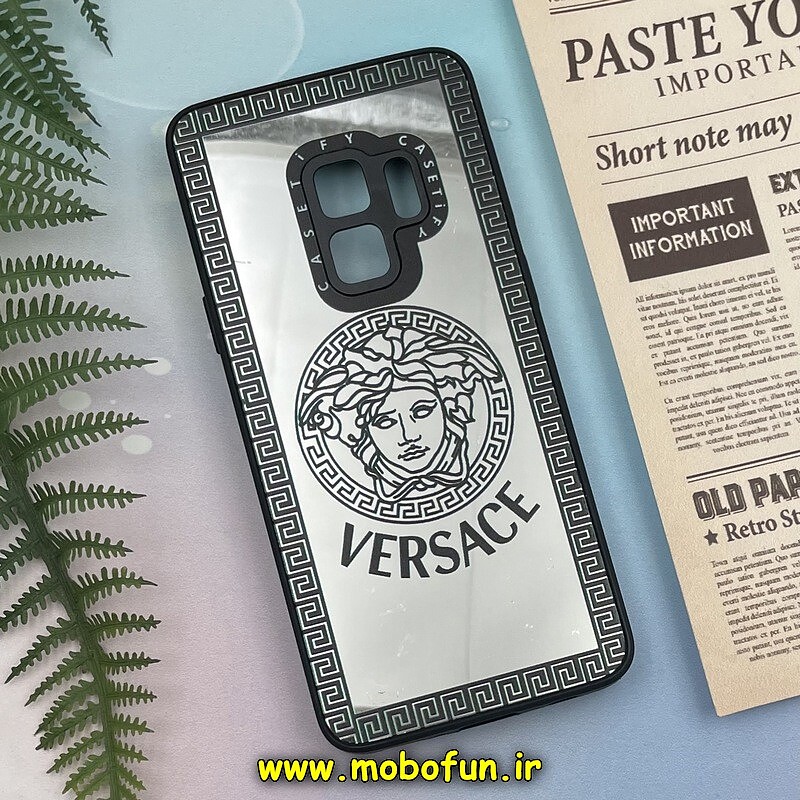 قاب گوشی Galaxy S9 سامسونگ پشت گلس آینه ای اورجینال CASETIFY محافظ لنزدار طرح ورساچه VERSACE کد 92