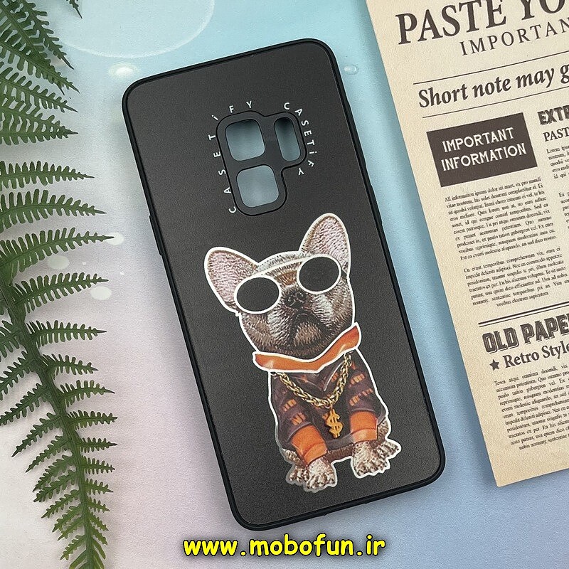 قاب گوشی Galaxy S9 سامسونگ پشت گلس آینه ای اورجینال CASETIFY محافظ لنزدار طرح گربه لاکچری کد 96