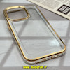 قاب گوشی iPhone 14 Pro آیفون طرح پشت طلق شیشه ای شفاف اورجینال برند FASHION CASE طلایی کد 197