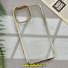 قاب گوشی iPhone 14 Pro Max آیفون طرح پشت طلق شیشه ای شفاف اورجینال برند FASHION CASE طلایی کد 350