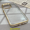 قاب گوشی iPhone 14 Pro Max آیفون طرح پشت طلق شیشه ای شفاف اورجینال برند FASHION CASE طلایی کد 350