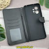 کیف گوشی Redmi Note 12 4G شیائومی مگنتی طرح چرم کتابی محافظ لنزدار بنددار مشکی کد 599