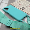 قاب گوشی Galaxy A13 4G - Galaxy A04S سامسونگ سیلیکونی لندیارد LandYard بند دار سبزآبی کد 958
