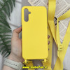 قاب گوشی Galaxy A14 4G - Galaxy A14 5G سامسونگ سیلیکونی لندیارد LandYard بند دار زرد کد 876