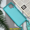 قاب گوشی Galaxy A22 4G - Galaxy M32 4G سامسونگ سیلیکونی لندیارد LandYard بند دار سبزآبی کد 776