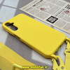 قاب گوشی Galaxy A24 سامسونگ سیلیکونی لندیارد LandYard بند دار زرد کد 487