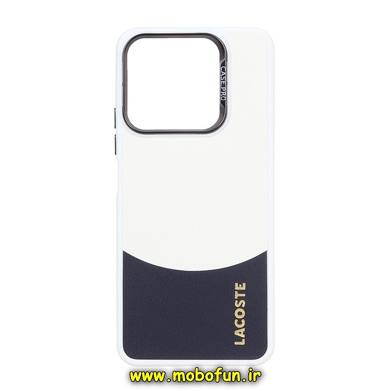 قاب گوشی Honor X8A آنر اورجینال CASE PRO طرح چرمی دورنگ لاکوست LACOSTE سیلیکونی ژله ای سفید کد 107