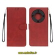 کیف گوشی Honor X9A آنر مگنتی طرح چرم کتابی محافظ لنزدار بنددار قرمز کد 135