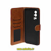 کیف گوشی Poco F5 Pro شیائومی مگنتی طرح چرم کتابی محافظ لنزدار بنددار عسلی کد 62