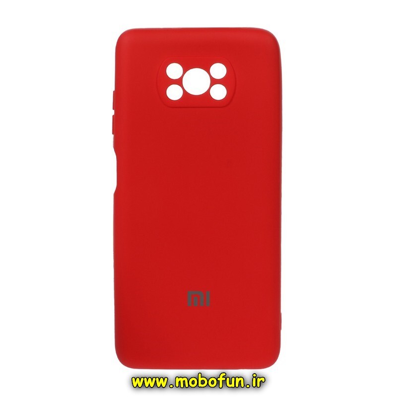 قاب گوشی Poco X3 NFC - Poco X3 Pro شیائومی سیلیکونی های کپی زیر بسته محافظ لنز دار قرمز کد 1768