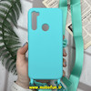 قاب گوشی Xiaomi Redmi Note 8 - Redmi Note 8 2021 شیائومی سیلیکونی لندیارد LandYard بند دار سبزآبی کد 1161