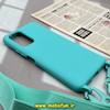 قاب گوشی Redmi Note 10 Pro 4G - Redmi Note 10 Pro Max شیائومی سیلیکونی لندیارد LandYard بند دار سبزآبی کد 915