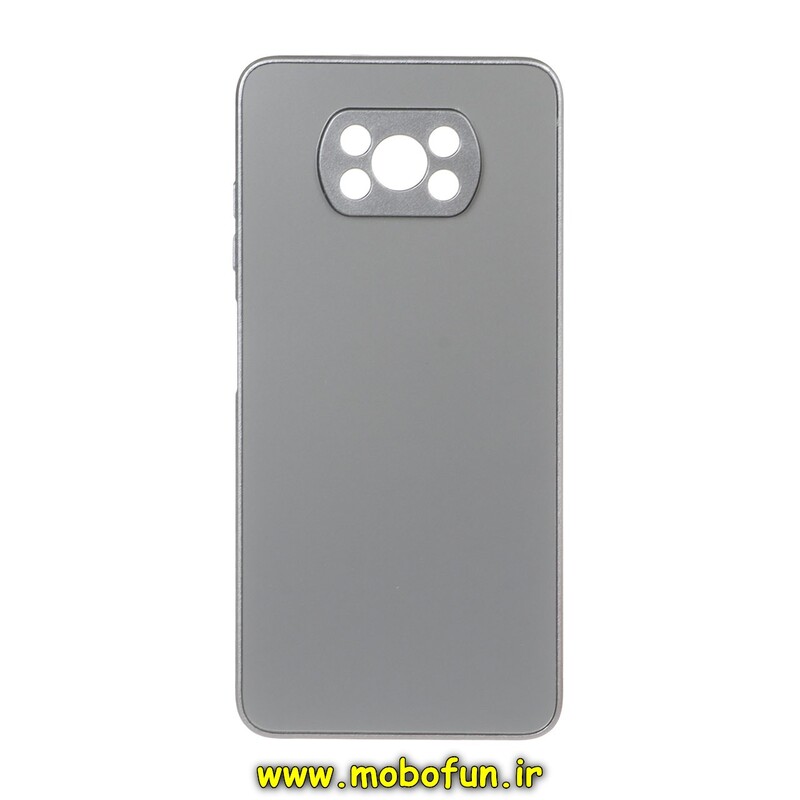 قاب گوشی Poco X3 NFC - Poco X3 Pro شیائومی مدل PVD ضد خش پشت گلس شیشه ای محافظ لنز دار خاکستری کد 1783