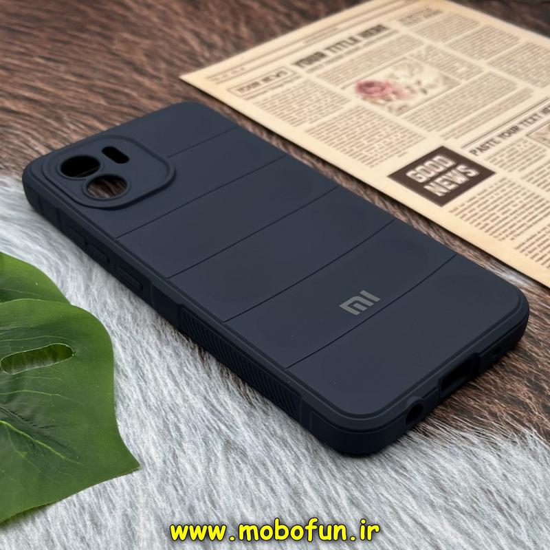 قاب گوشی Redmi A1 - Redmi A2 شیائومی سیلیکونی پافر PC زیر بسته محافظ لنزدار سرمه ای کد 37