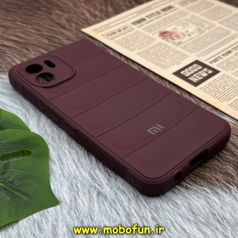 قاب گوشی Redmi A1 - Redmi A2 شیائومی سیلیکونی پافر PC زیر بسته محافظ لنزدار زرشکی کد 38