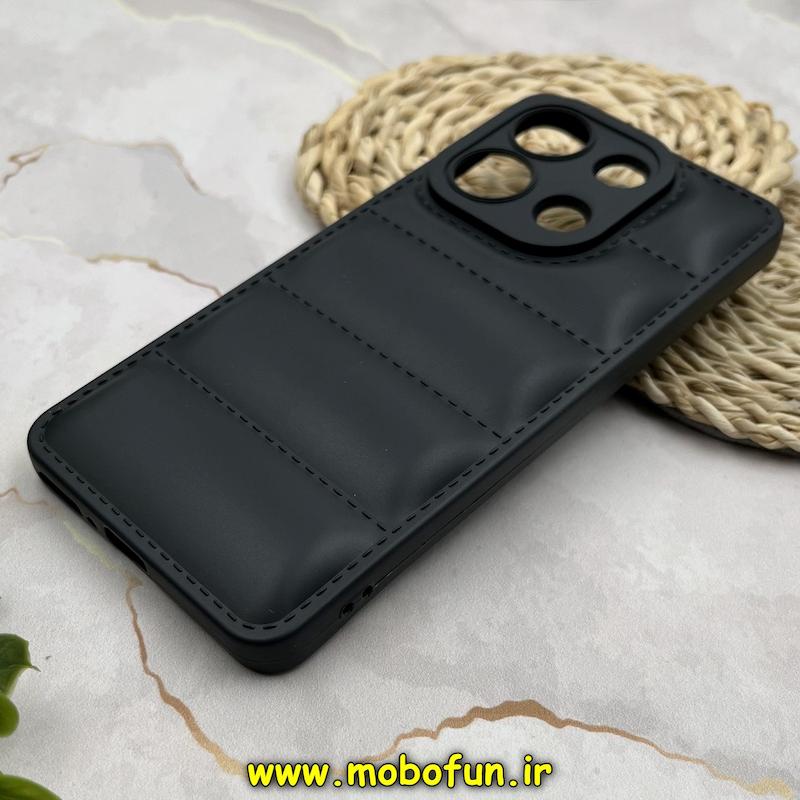 قاب گوشی Redmi Note 13 4G شیائومی سیلیکون ژله ای پافر PC زیر بسته محافظ لنز دار مشکی کد 23