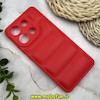 قاب گوشی Redmi Note 13 4G شیائومی سیلیکون ژله ای پافر PC زیر بسته محافظ لنز دار قرمز کد 26