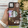 قاب گوشی Galaxy A04 - Galaxy M13 5G سامسونگ پشت گلس آینه ای CASETIFY مات طرح استارباکس STARBUCKS مشکی کد 342
