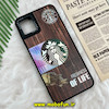 قاب گوشی Galaxy A04 - Galaxy M13 5G سامسونگ پشت گلس آینه ای CASETIFY مات طرح استارباکس STARBUCKS مشکی کد 342