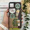 قاب گوشی Galaxy A04 - Galaxy M13 5G سامسونگ پشت گلس آینه ای CASETIFY مات طرح استارباکس STARBUCKS مشکی کد 343