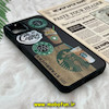 قاب گوشی Galaxy A04 - Galaxy M13 5G سامسونگ پشت گلس آینه ای CASETIFY مات طرح استارباکس STARBUCKS مشکی کد 343