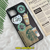قاب گوشی Galaxy A04 - Galaxy M13 5G سامسونگ پشت گلس آینه ای CASETIFY مات طرح استارباکس STARBUCKS مشکی کد 343