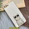 قاب گوشی iPhone 7 Plus - iPhone 8 Plus آیفون طرح ژله ای سگ بولداگ مای کیس گلد لاین دور طلایی محافظ لنز دار سفید کد 530