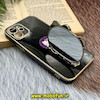 قاب گوشی iPhone 12 آیفون طرح ژله ای کیتی KITTY مای کیس گلد لاین آینه ای دور طلایی محافظ لنز دار مشکی کد 935