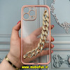 قاب گوشی iPhone 13 Pro Max آیفون طرح الکتروپلیتینگ ژله ای شفاف اورجینال دستبندی کارتیر محافظ لنز دار گلبهی کد 761