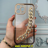 قاب گوشی iPhone 13 Pro Max آیفون طرح الکتروپلیتینگ ژله ای شفاف اورجینال دستبندی کارتیر محافظ لنز دار مشکی کد 763