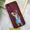 قاب گوشی Galaxy M13 4G - Galaxy M23 5G - Galaxy F23 5G سامسونگ پشت مات متال کیس دور سیلیکونی طرح خرس تدی زرشکی کد 71