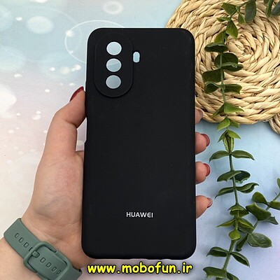 قاب گوشی Huawei Nova Y70 هوآوی سیلیکونی اورجینال پاک کنی سورا SORA درجه یک زیر بسته محافظ لنزدار مشکی کد 103