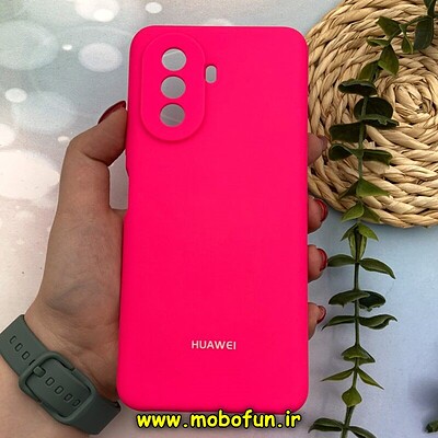 قاب گوشی Huawei Nova Y70 هوآوی سیلیکونی اورجینال پاک کنی سورا SORA درجه یک زیر بسته محافظ لنزدار صورتی فانتزی کد 105
