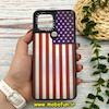 قاب گوشی Redmi A1 Plus - Redmi A2 Plus - Poco C50 شیائومی پشت گلس آینه ای CASETIFY مات طرح پرچم آمریکا مشکی کد 237
