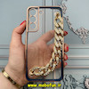 قاب گوشی Galaxy S22 سامسونگ طرح الکتروپلیتینگ ژله ای شفاف اورجینال دستبندی کارتیر محافظ لنز دار سرمه ای کد 39