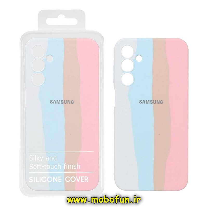 قاب گوشی Galaxy A25 سامسونگ سیلیکونی اورجینال رنگین کمانی پاک کنی درجه یک زیربسته محافظ لنز دار کد 103