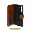 کیف گوشی Galaxy S21 FE سامسونگ مگنتی طرح چرم کتابی محافظ لنزدار عسلی کد 1044