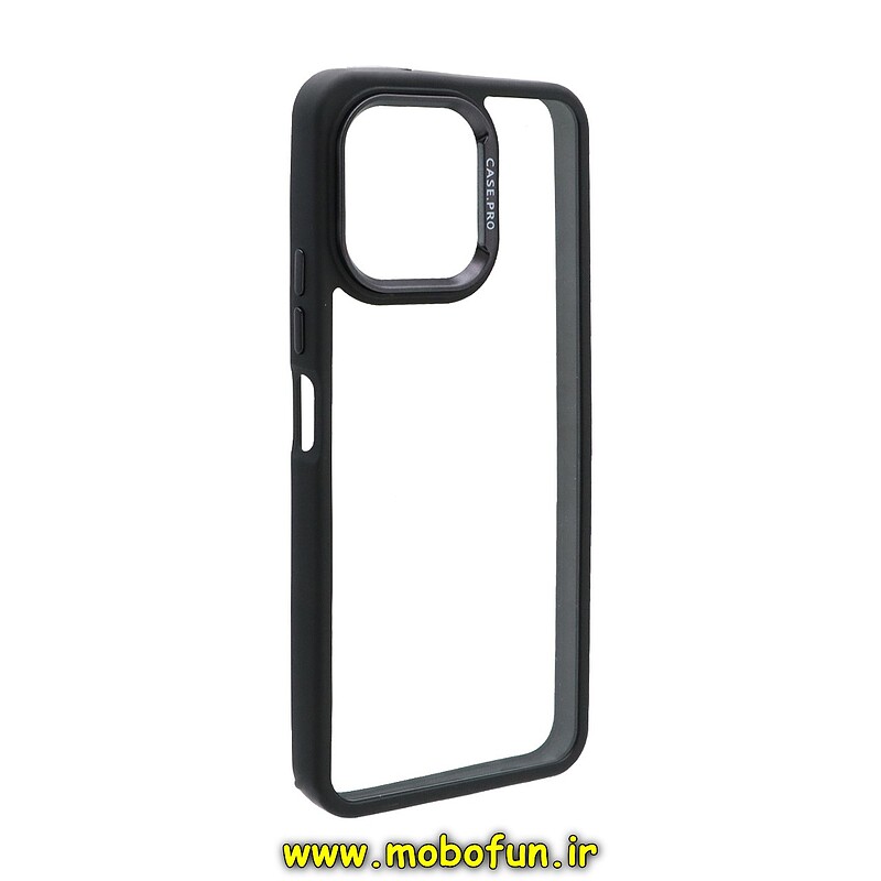 قاب گوشی Honor X6 4G - Honor X8 5G آنر اورجینال متال کیس Metal اورجینال CASE PRO طرح پشت طلق شفاف دور سیلیکونی مشکی کد 221